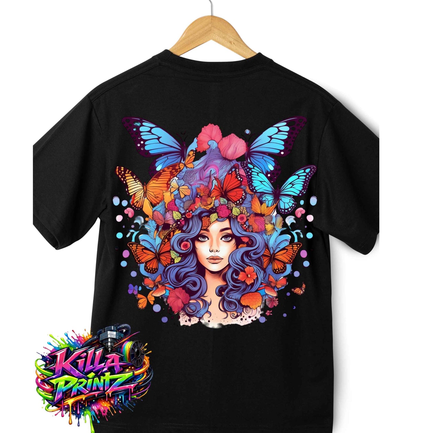 Colourful Girl Butterflys T-Shirt